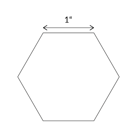 Hexagon papskabelon til håndsyning 1 inch