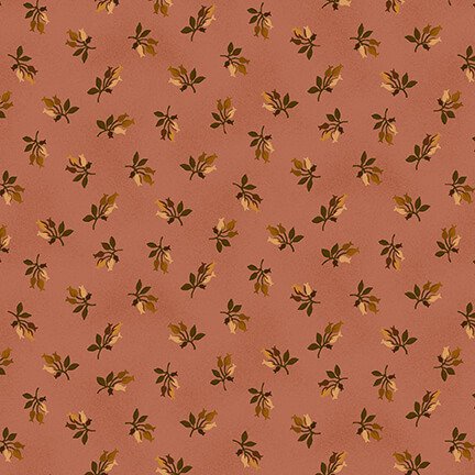Sprigged Blooms i pink fra kollektionen Chocolate Covered Cherries af Kim Diehl for Henry Glass