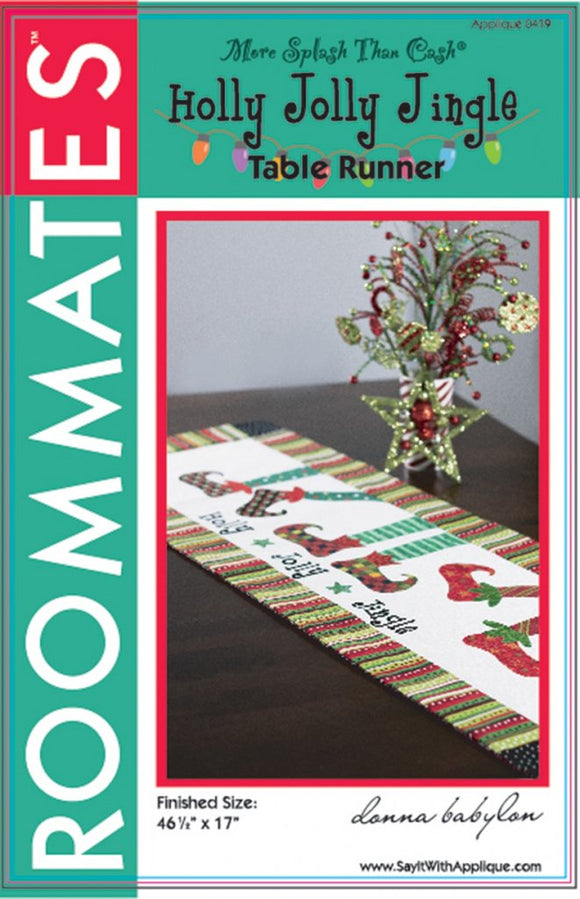 Holly Jolly Jingle Table Runner - bordløber med applikation