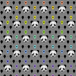 Pandamonium i farven Ink fra kollektionen Linework af Tula Pink