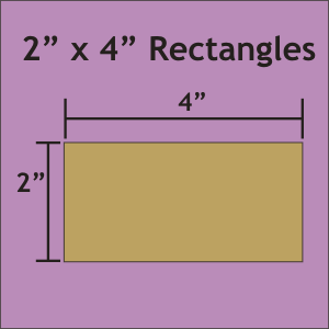 2" x 4" Rectangles, 20 stk, fra PaperPiercers