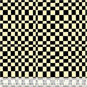 Checker i farven  Ink-Vanilla Custard fra kollektionen Kaleidoscope  af Annabel Wrigley for Windham Fabric