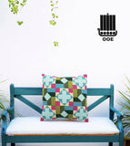 Blue Patch broderi pude kit af OOE Embroidery
