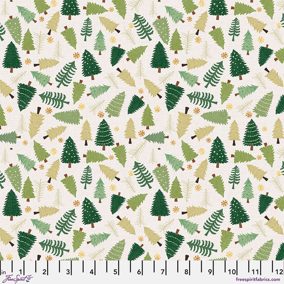 Joy Pines i farven Linen fra kollektionen Christmas Cabin af Mia Charro for Freespirit