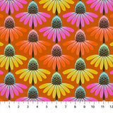 Echinacea Rhythm in Fire fra kollektionen Perennial Borders fra Anna Maria Textiles