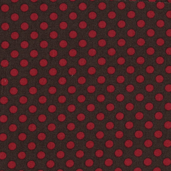 Brunt stof med røde dots fra Collection for a Cause Love Series ca. 1825-40 af Howard Marcus for moda