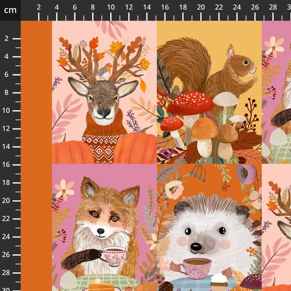 Autumn Friends panel i multi fra kollektionen Autumn Friends  af Mia Charro for FreeSpirit