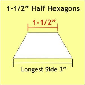 1,5 inch halve hexagoner, 50 stk, fra PaperPiercers