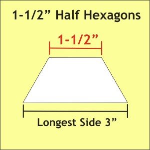 1,5 inch halve hexagoner, 50 stk, fra PaperPiercers