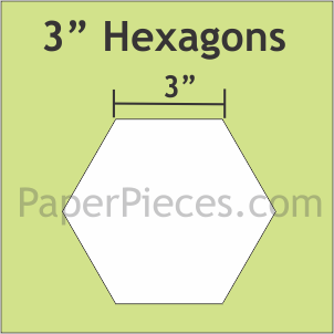 3 inch hexagoner, 25 stk, fra PaperPiercers