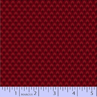 Repro julestof rødt med lille foulard print af Pam Buda for Marcus  Fabrics
