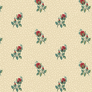 First Rose i farven cream fra kollektionen Anne's English Scrap Box af Di Ford for Andover Fabrics