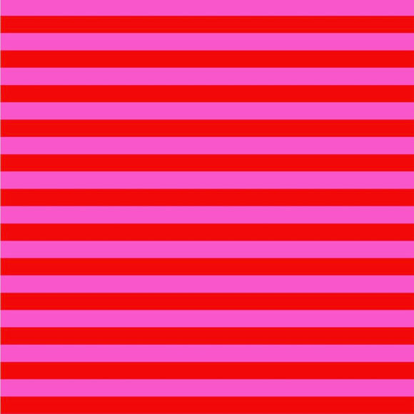 Stripe i farven Peony af Tula Pink