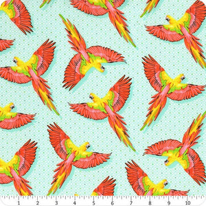 Macaw Ya Later i farven mango fra kollektionen Daydreamer af Tula Pink