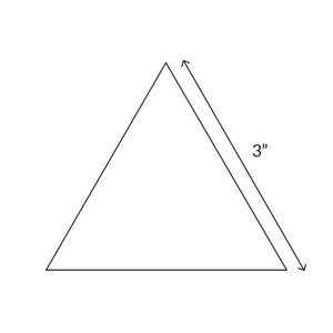 3 inch ligebenet trekant fra Sew & Quilt, 50 stk